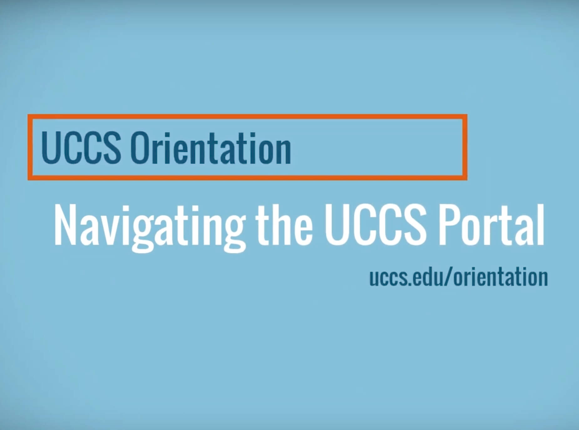 navigating the UCCS portal